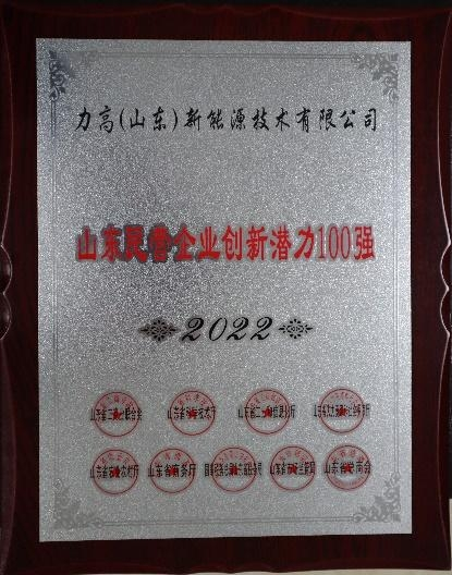 山东民营企业创新潜力 100 强